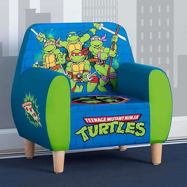 Delta Children Teenage Mutant Ninja Turtles Foam Chair for Kids, Green - Image 2