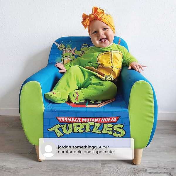 Delta Children Teenage Mutant Ninja Turtles Foam Chair for Kids, Green - Image 5