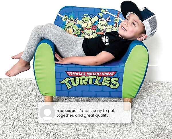Delta Children Teenage Mutant Ninja Turtles Foam Chair for Kids, Green - Image 7