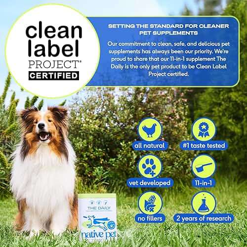 Native Pet The Daily Dog Vitamins & Supplements - 11-in-1 Multivitamin Powder for Dogs - Supports Whole Body Health, Digestion, Mobility & Immunity with Collagen, Glucosamine & Probiotics – 30 Scoops - Image 4