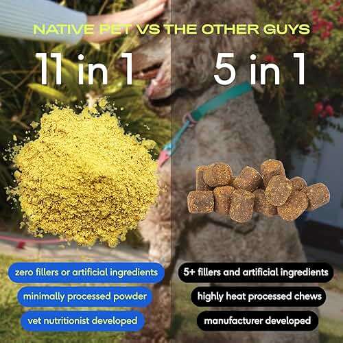 Native Pet The Daily Dog Vitamins & Supplements - 11-in-1 Multivitamin Powder for Dogs - Supports Whole Body Health, Digestion, Mobility & Immunity with Collagen, Glucosamine & Probiotics – 30 Scoops - Image 5