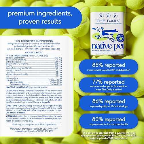 Native Pet The Daily Dog Vitamins & Supplements - 11-in-1 Multivitamin Powder for Dogs - Supports Whole Body Health, Digestion, Mobility & Immunity with Collagen, Glucosamine & Probiotics – 30 Scoops - Image 6