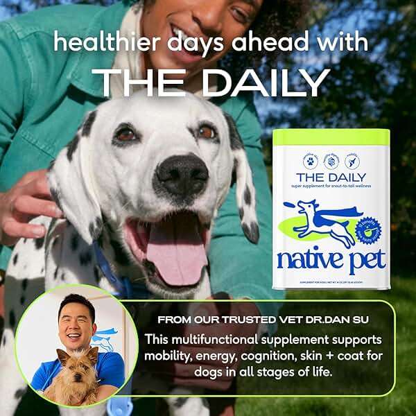 Native Pet The Daily Dog Vitamins & Supplements - 11-in-1 Multivitamin Powder for Dogs - Supports Whole Body Health, Digestion, Mobility & Immunity with Collagen, Glucosamine & Probiotics – 30 Scoops - Image 8
