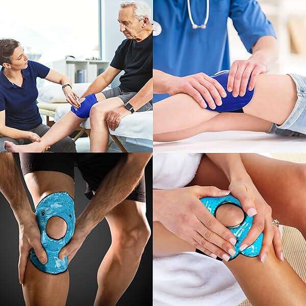 Brookstone Knee Ice Pack Wrap with Silica Beads - Hot & Cold Therapy for Pain Relief - Reusable Ice Packs for Knees for Swelling, Injuries & Post-Surgery Recovery, Ideal Mothers Day Gift, Azure Blue - Image 6