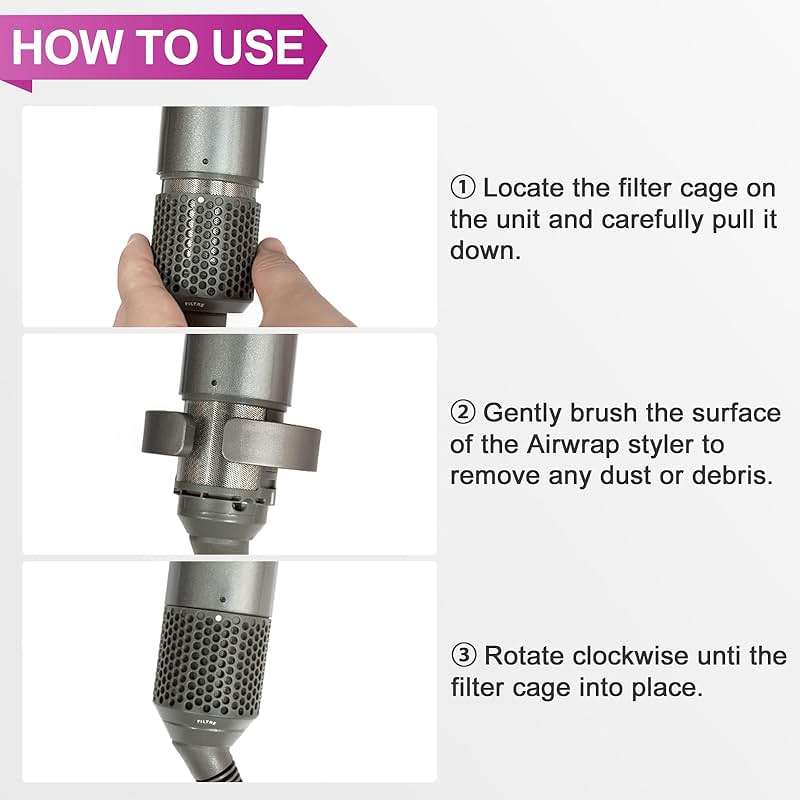 YTCHYYSK Filter Cleaning Brush Attachment for Dyson Airwrap HS01 HS05 HS08 2X, Filter Cleaning Brush Replacement Compatible with Dyson Hair Dryer, Part NO. 969760-01 - Image 3