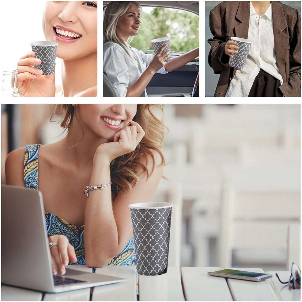 Lamosi Coffee Cups 16 oz 180 Pack, Disposable Coffee Cups, Disposable Cup,16 oz Hot Cup, Paper Insulated Cup for Cold Hot Drinks (No Lids) - Image 7