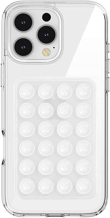 PKYAA Anteel Silicone Suction Phone Case Mount, Silicon Adhesive Phone Accessory for Smartphones, Hands-Free Mirror Shower Phone Holder for Selfies, Tiktok Videos (Translucent) - Image 1
