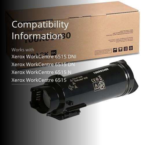 106R03480 Black Toner Cartridge Compatible for Xerox | Compatible withXerox Phaser 6510 Workcentre 6515 - Image 3