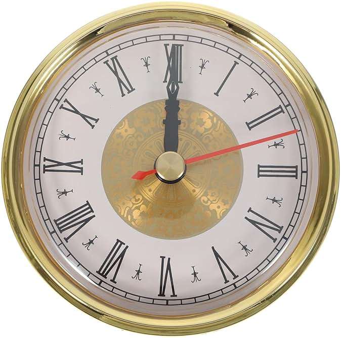Yardwe Retro Clock 3 Inch Quartz Clock Insert with Roman Numeral Dial Metal Frame Silent Movement for DIY Craft Decoration - Image 1