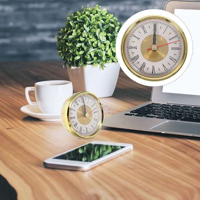 Yardwe Retro Clock 3 Inch Quartz Clock Insert with Roman Numeral Dial Metal Frame Silent Movement for DIY Craft Decoration - Image 2
