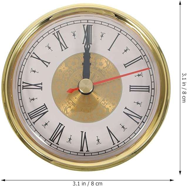 Yardwe Retro Clock 3 Inch Quartz Clock Insert with Roman Numeral Dial Metal Frame Silent Movement for DIY Craft Decoration - Image 3
