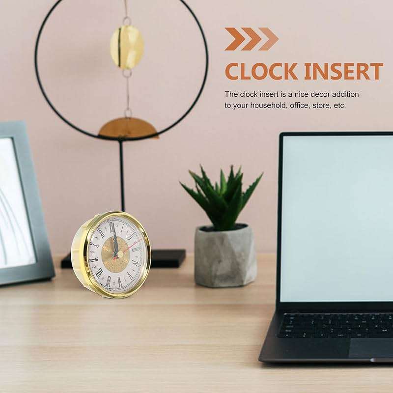 Yardwe Retro Clock 3 Inch Quartz Clock Insert with Roman Numeral Dial Metal Frame Silent Movement for DIY Craft Decoration - Image 4