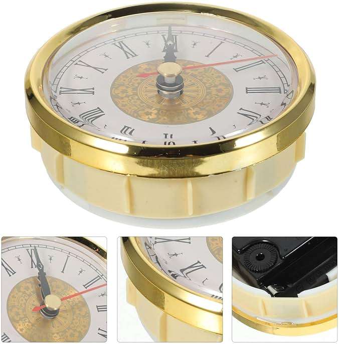 Yardwe Retro Clock 3 Inch Quartz Clock Insert with Roman Numeral Dial Metal Frame Silent Movement for DIY Craft Decoration - Image 6