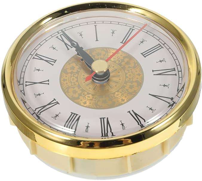 Yardwe Retro Clock 3 Inch Quartz Clock Insert with Roman Numeral Dial Metal Frame Silent Movement for DIY Craft Decoration - Image 9