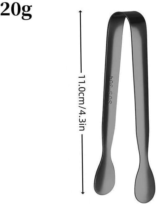 4.3 Inch Mini Serving Tongs Set of 7, 304 Stainless Steel Ice Tongs Sugar Tongs, Small Kitchen Utensils Gadgets for Appetizers, Tea Party, Coffee Bar, Desserts(Dishwasher Safe, Black) - Image 3