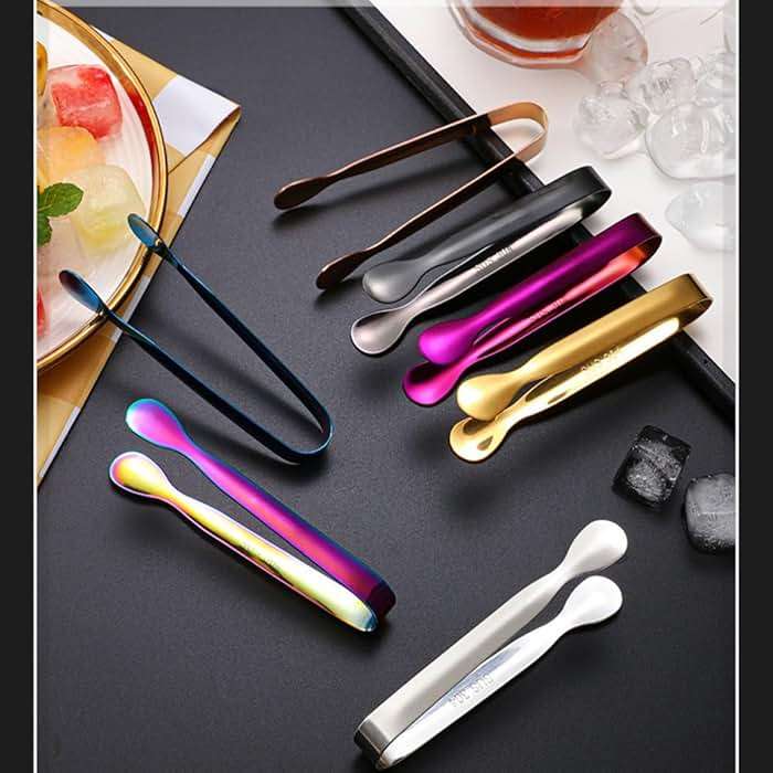 4.3 Inch Mini Serving Tongs Set of 7, 304 Stainless Steel Ice Tongs Sugar Tongs, Small Kitchen Utensils Gadgets for Appetizers, Tea Party, Coffee Bar, Desserts(Dishwasher Safe, Black) - Image 4
