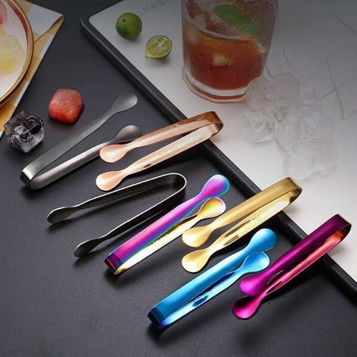 4.3 Inch Mini Serving Tongs Set of 7, 304 Stainless Steel Ice Tongs Sugar Tongs, Small Kitchen Utensils Gadgets for Appetizers, Tea Party, Coffee Bar, Desserts(Dishwasher Safe, Black) - Image 6