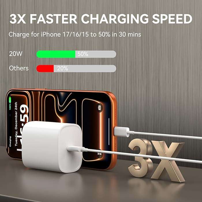 iPhone 17 16 15 Charger Fast Charging, 10 FT Long USB C Charger Cord with 20W Type C Fast Phone Charging Block for iPhone 17/17 Pro/17 Pro max/Air, for iPhone 16 15 Pro Max Plus, iPad, Android - Image 2