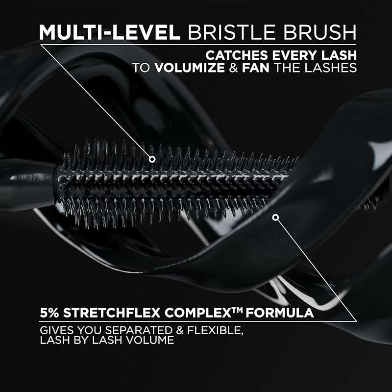 L'Oreal Paris Voluminous Panorama Mascara, Volumizing and Lengthening Mascara, Washable Longwear and Smudge Resistant Make Up, Blackest Black, 0.33 Fl Oz - Image 5