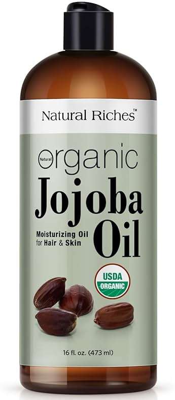 Jojoba Oil 16 Fl Oz - Moisturizing Oil for Face, Hair, Skin & Nails | Hexan Free and Cold Pressed Carrier Oil - Natural Riches - Image 1