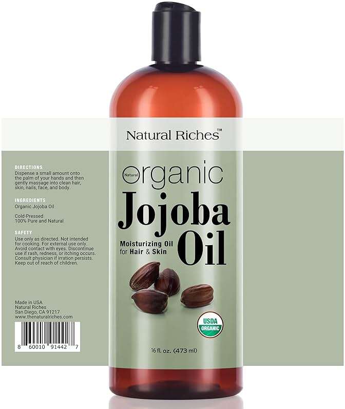 Jojoba Oil 16 Fl Oz - Moisturizing Oil for Face, Hair, Skin & Nails | Hexan Free and Cold Pressed Carrier Oil - Natural Riches - Image 2