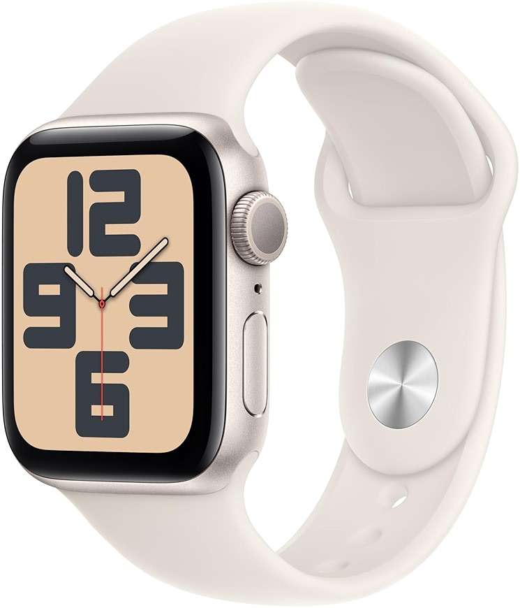 Apple Watch SE (2nd Gen) [GPS 40mm] Smartwatch with Starlight Aluminum Case with Starlight Sport Band S/M. Fitness & Sleep Tracker, Crash Detection, Heart Rate Monitor - Image 1