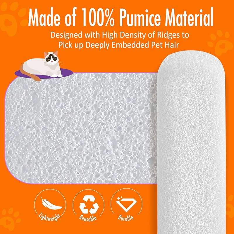 SALVMARY Pumice Stone Toilet Bowl Cleaner with Handle Hard Water Stain Remover for Household Cleaning, Pet Hair Remover Pumice Stone Cat Dog Fur Removal Tool, White 1 Pack - Image 6