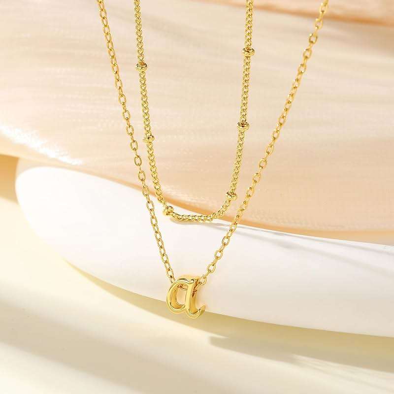 Yoosteel Layered Initial Necklaces for Women Trendy - 14K Gold-Plated Layering Letter A-Z Initial Necklace Stack Birthday Gifts for Women Teen Girls Jewelry - Image 6