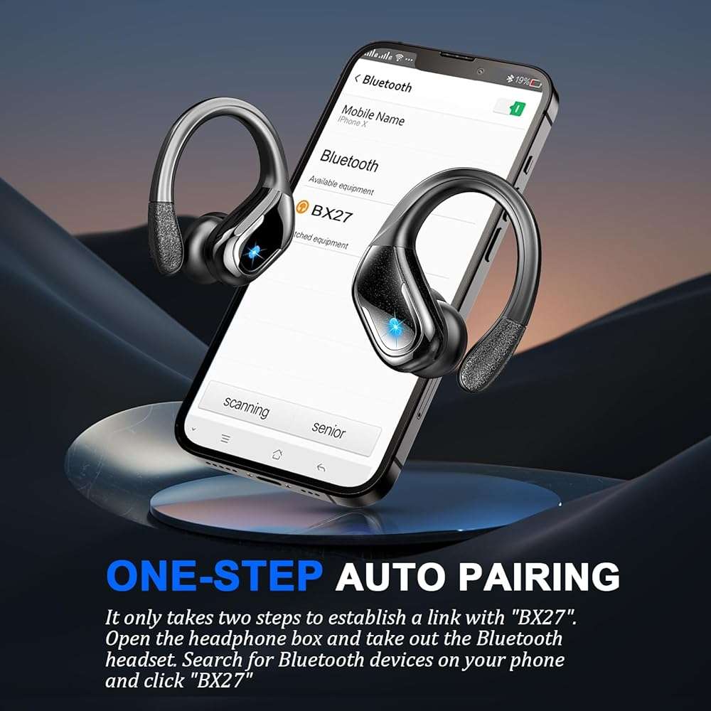 Wireless Earbud, 75Hrs Bluetooth 5.4 Headphones IP7 Waterproof for Sport, Running Wireless Earphones with ENC Noise Cancelling Mics, Deep Bass Over Ear bud with Earhooks for Android, iOS, Workout, Gym - Image 7