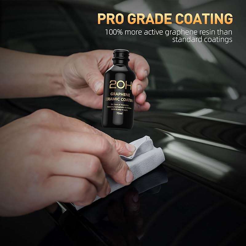 20H Advanced Graphene Ceramic Coating for Cars (70ml) - Car Detailing Kit, 10+ Years of Long Lasting Protection, Apply After Car Wash & Paint Correction, Ultra High Gloss - Image 2