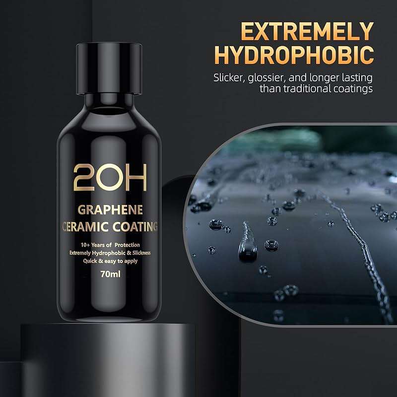 20H Advanced Graphene Ceramic Coating for Cars (70ml) - Car Detailing Kit, 10+ Years of Long Lasting Protection, Apply After Car Wash & Paint Correction, Ultra High Gloss - Image 3