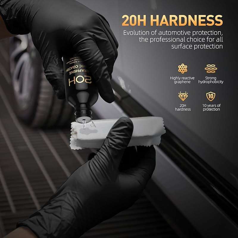 20H Advanced Graphene Ceramic Coating for Cars (70ml) - Car Detailing Kit, 10+ Years of Long Lasting Protection, Apply After Car Wash & Paint Correction, Ultra High Gloss - Image 4