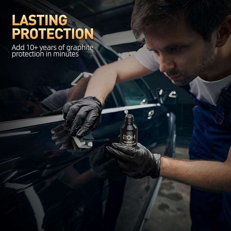 20H Advanced Graphene Ceramic Coating for Cars (70ml) - Car Detailing Kit, 10+ Years of Long Lasting Protection, Apply After Car Wash & Paint Correction, Ultra High Gloss - Image 5