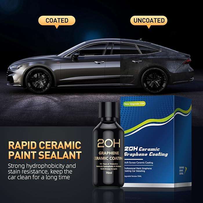 20H Advanced Graphene Ceramic Coating for Cars (70ml) - Car Detailing Kit, 10+ Years of Long Lasting Protection, Apply After Car Wash & Paint Correction, Ultra High Gloss - Image 6