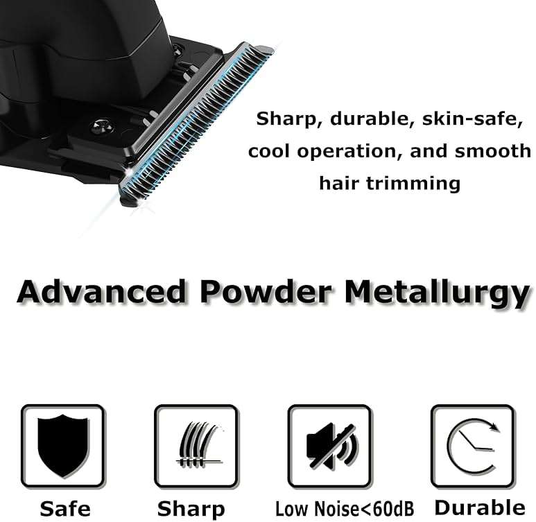 KEMEI PG2299 Professional Hair/Beard Trimmer for Men, Zero Gapped Hair Clippers for Barbers, Cordless - Image 2