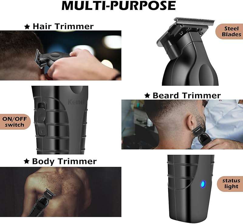 KEMEI PG2299 Professional Hair/Beard Trimmer for Men, Zero Gapped Hair Clippers for Barbers, Cordless - Image 6