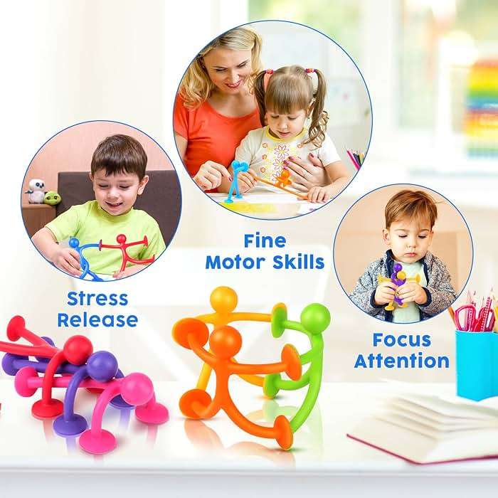 Suction Cup Fidget Sensory Toys: 48 Pack Suction Cup People Toys Fidget Toy for Autism Autistic ADHD Kids Ages 3+, Creative Travel Toy Idea for Boys Girls, Fidget Toys Bulk for Classroom - Image 7