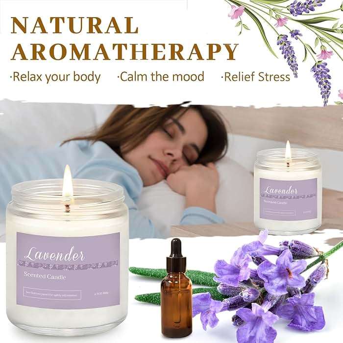 Scented Candles Gift Set, Long Lasting 6 Pack Aromatherapy Candles for Home, 42 oz 300 Hour Burn, Lavender Jasmine Vanilla Sage Sandalwood Rose Eucalyptus Mint, Gifts for Women - Image 3
