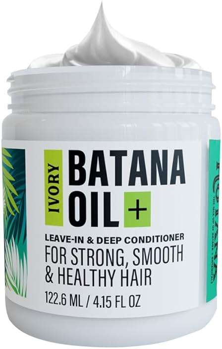 Ivory Batana Oil for Hair Growth Dr Sebi Organic - Authentic Batana Hair Mask from Honduras - Natural Hair Growth Product - Coconut Aroma - 4oz Jar - Image 1