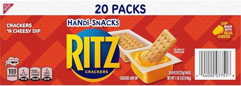 Handi-Snacks RITZ Crackers 'N Cheesy Dip Snack Packs, 20 Snack Packs - Image 16