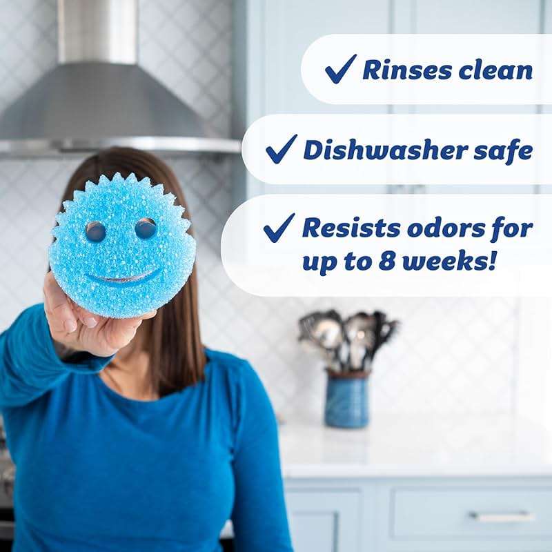 Scrub Daddy Colors Kitchen Sponges - Scratch-Free Dishwashing Sponges & Sponge for Kitchen Sink, Bathroom & Household Cleaning - BPA-Free Polymer Foam (3 Count) - Image 5