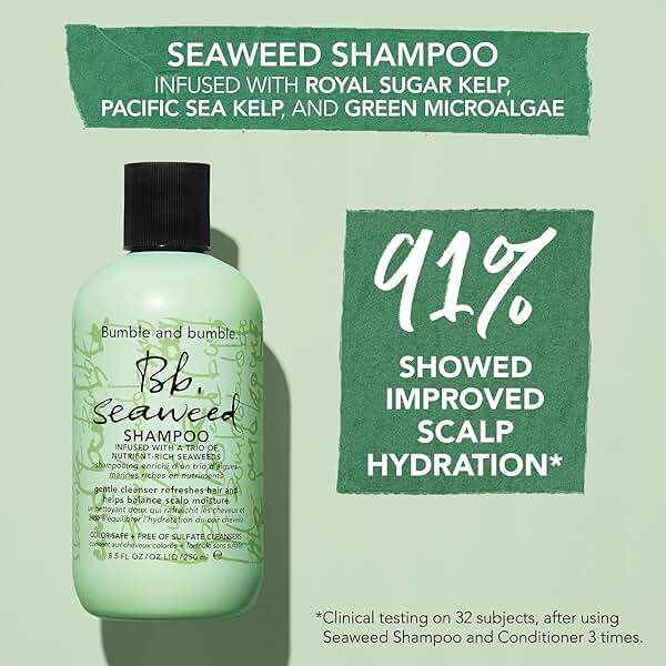 Bumble and bumble. Seaweed Hydrating Shampoo | Gently Cleanses Without Stripping |Improves Scalp Hydration| Sulfate Cleanser Free | For Fine to Medium Curly Wavy Straight Hair - Image 3