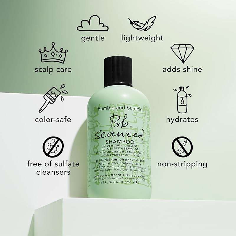 Bumble and bumble. Seaweed Hydrating Shampoo | Gently Cleanses Without Stripping |Improves Scalp Hydration| Sulfate Cleanser Free | For Fine to Medium Curly Wavy Straight Hair - Image 6