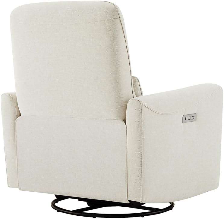 CHITA Power Recliner Chair Swivel Glider, FSC Certified Upholstered Living Room Nursery Reclining Sofa Chair with Lumbar Support, Linen - Image 9