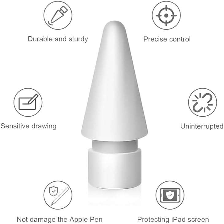 SIXFU Replacement Tips for Apple Pencil 2nd Generation/ 1st Generation Tips, iPencil Nibs Accessories for iPad Pro Pencil 2/1 Gen(4 Pack) - Image 4