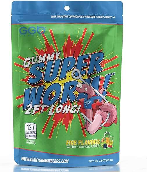 Gummy Super Worm - 2 Feet of Flavor, 3-Pack, Original & Sour Options from GGB Candies (Original, 3 Pack) - Image 3