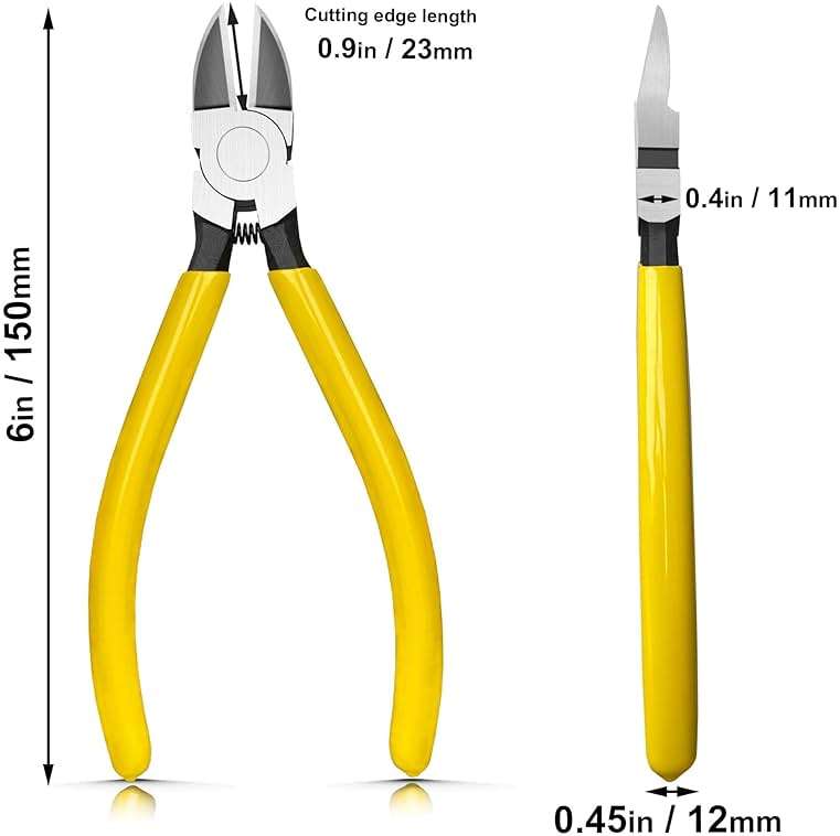 Hanpex 6in. Wire Cutters Set, Ultra Sharp Small Side Cutter Clippers with Spring Loaded, Flush Cutting Pliers, Diagonal Cutting Plier for Jewelry Making, Crafting, Electrical, 2 Pack - Image 3
