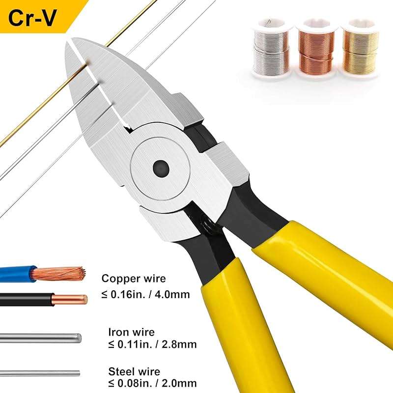 Hanpex 6in. Wire Cutters Set, Ultra Sharp Small Side Cutter Clippers with Spring Loaded, Flush Cutting Pliers, Diagonal Cutting Plier for Jewelry Making, Crafting, Electrical, 2 Pack - Image 4
