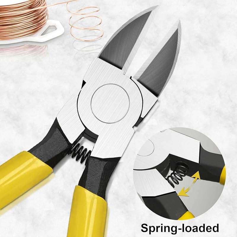Hanpex 6in. Wire Cutters Set, Ultra Sharp Small Side Cutter Clippers with Spring Loaded, Flush Cutting Pliers, Diagonal Cutting Plier for Jewelry Making, Crafting, Electrical, 2 Pack - Image 5