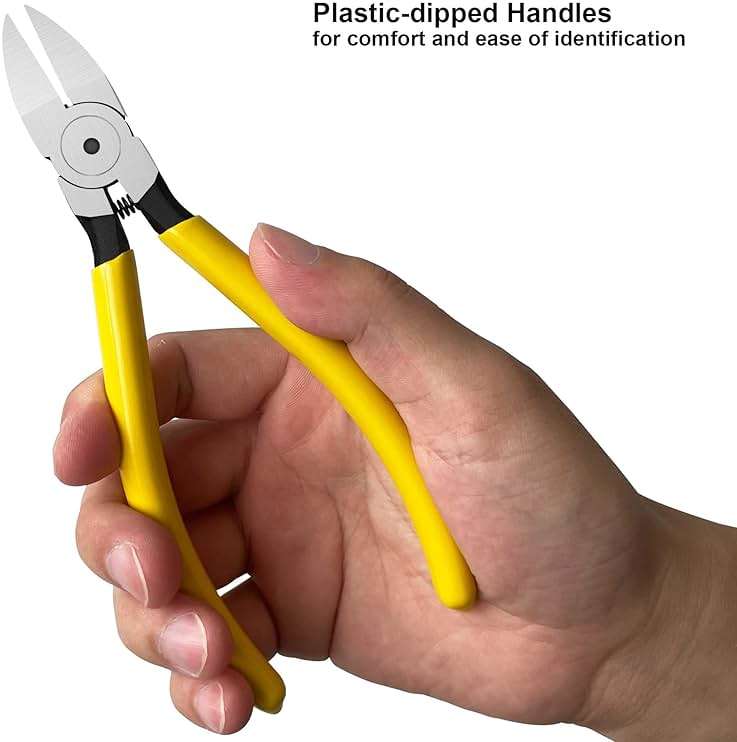 Hanpex 6in. Wire Cutters Set, Ultra Sharp Small Side Cutter Clippers with Spring Loaded, Flush Cutting Pliers, Diagonal Cutting Plier for Jewelry Making, Crafting, Electrical, 2 Pack - Image 6